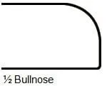 Half bullnose countertop edge profile diagram
