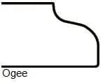 Ogee countertop edge profile diagram