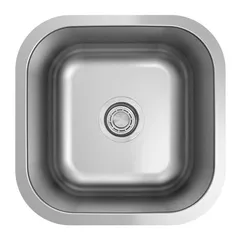 Stainless steel undermount square bar sink, 16 by 16 inches