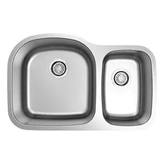 Stainless steel undermount 70/30 double bowl kitchen sink