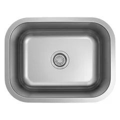 Stainless steel undermount medium single bowl kitchen sink, 23 by 18 inches