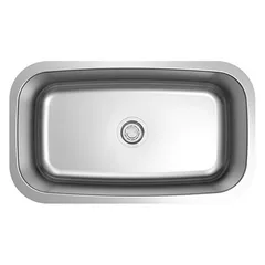 Stainless steel undermount single bowl kitchen sink, 32 by 18 inches